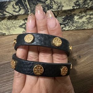 Tory Burch leather double wrap bracelet